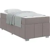 Syfax Bettrahmen mit Matratze Taupe 90 x 200 cm Stoff