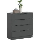 Xonox Kommode Kopenhagen | mit 4 Schubkästen | anthrazit