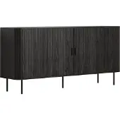 Ebuy24 Ronin WO:Ko.+Fr.Esche Schwarz Nachbildung,Sideboard mit Jalousieschiebetüren