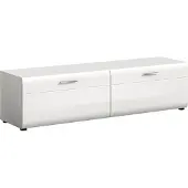 Ebuy24 Ice TV Tisch 2 Klapptüren weiß, weiß Hochglanz.