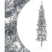 Prolenta Maison Exclusive - Künstlicher Halb-Weihnachtsbaum Ständer Schlank Silbern 120 cm