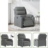 The Living Store Relaxsessel Elektrisch Dunkelgrau Stoff