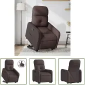 The Living Store Relaxsessel mit Aufstehhilfe Dunkelbraun Stoff