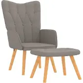Syfax Relaxsessel mit Hocker Taupe Stoff