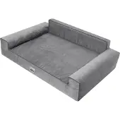 TexCorp Hundebett Glamour XL 98×66 cm – stilvolles Hundesofa, abnehmbarer Bezug, geräuschlos | Doggy
