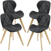 En.casa Esszimmerstuhl 'Älmhult' 4-er Set 78x47x52 cm Kunstleder Schwarz