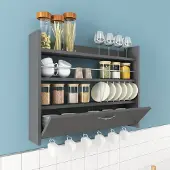 Skye Decor , Knott - Anthracite, Küchenregale, Anthrazit, 85 x 65 x 15 cm