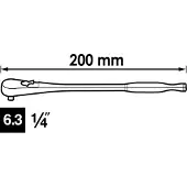 Vigor Feinzahn-Umschaltknarre lange Ausführung V4944 1/4" 200 mm