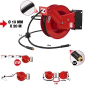 Ks Tools Druckluft-Schlauchaufroller Ø10 mm, Anschluss 3/8 Zoll, 20 m - 515.3425