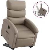 Syfax Relaxsessel mit Aufstehhilfe Cappuccino-Braun Kunstleder