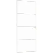 vidaXL Innentür Weiß 83x201,5 cm Hartglas & Aluminium Schlank