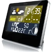 Bearware Funkwetterstation mit LCD Farbdisplay inkl. Außensensor & Wettervorhersage-Piktogramm