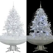 Syfax Schneiender Weihnachtsbaum mit Schirmfuß Weiß 140 cm