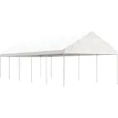 Syfax Pavillon mit Dach Weiß 11,15x4,08x3,22 m Polyethylen