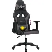 vidaXL Gaming-Stuhl mit Massagefunktion Schwarz und Grau Kunstleder