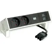 Bachmann Desk2 2Xute 1Xusb A/C 22W 0,2M Gst18 Ral9010