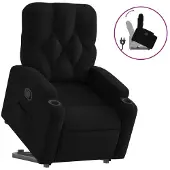 Syfax Relaxsessel mit Aufstehhilfe Schwarz Stoff