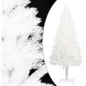 The Living Store Künstlicher Weihnachtsbaum Naturgetreue Nadeln Weiß 150 cm