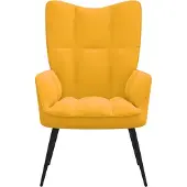 vidaXL Cloris DesignMöbel Fernseh- & Relaxsessel - Gelb Relaxsessel Senfgelb Samt Schlichtes2050173