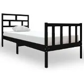Syfax Massivholzbett Schwarz Kiefer 75x190 cm
