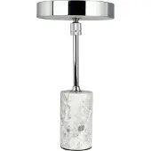Dyberg Larsen Tischlampe, Kabellos Dimmbar Tischleuchte, Led Tischleuchte Marmor, Leselampe, USB Wiederaufladbare, Starlight Chrom grau