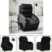 The Living Store Relaxsessel mit Aufstehhilfe Schwarz Kunstleder