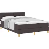 Syfax Boxspringbett mit Kissen Dunkelbraun 140 x 200 cm Stoff