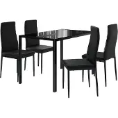 Vicco Esstisch Set Grand Schwarz 120 x 75 cm 4er Set, Model 40758