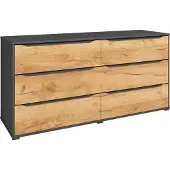 Vicco Kommode Ruben Goldkraft Eiche 48 x 77.6 cm mit Schubladen, Model 41620