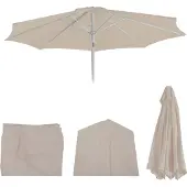 Mendler Ersatz-Bezug für Sonnenschirm Asti, Sonnenschirmbezug Ersatzbezug, Ø 3m Stoff/Textil creme