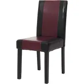 Mendler Esszimmerstuhl Littau, Küchenstuhl Stuhl, Kunstleder schwarz/rot, dunkle Beine