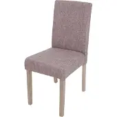 Mendler Esszimmerstuhl Littau, Küchenstuhl Stuhl, Stoff/Textil MVG- grau, braune Beine