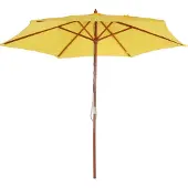 Mendler Sonnenschirm Florida, Gartenschirm Marktschirm, Ø 3m Polyester/Holz gelb