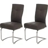 Mendler 2er-Set Esszimmerstuhl MCW-G56, Küchenstuhl Freischwinger Stuhl, Textil Wildleder-Optik grau