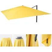 Mendler Ersatz-Bezug für Luxus-Ampelschirm MCW-A96, Sonnenschirmbezug Ersatzbezug, 3,5x3,5m (Ø4,95m) Polyester gelb