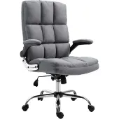 Mendler Bürostuhl HWC-J21, Chefsessel Drehstuhl Schreibtischstuhl, höhenverstellbar Stoff/Textil grau