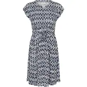 Kaffe Kleid in Dunkelblau/ Weiß - M
