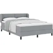 Syfax Boxspringbett mit Matratze Hellgrau 160 x 200 cm Stoff
