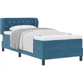Syfax Boxspringbett mit Kopfteil Dunkelblau 100 x 200 cm Samt