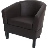 Mendler Lounge-Sessel HWC-O17, Sessel Clubsessel Cocktailsessel, - Kunstleder braun