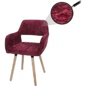 MCW Esszimmerstuhl MCW-A50 II, Stuhl Küchenstuhl Polsterstuhl, Holz Stoff/Textil Chenille (465g/m²) MVG bordeaux