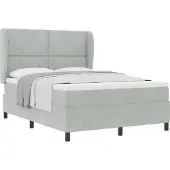 Syfax Boxspringbett mit Matratze Hellgrau 200 x 140 cm Samt