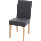 Mendler Esszimmerstuhl Littau, Küchenstuhl Stuhl, Kunstleder grau matt, helle Beine