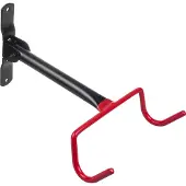 Macleans Fahrradträger MC-430 Fahrrad Wandhalterung Fahrradhalter 2 Haken Stahl max. Belastung 30kg Schwarz-Rot