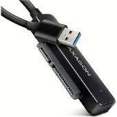 Axagon ADSA-FP2A USB-A 5Gbps SLIM Adapter für 2.5" SSD/HDD, USB Typ-A, SATA, USB 3.2 Gen 1 (3.1 Gen 1), Männlich, Schwarz, PC / Notebook / Tablet, China
