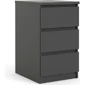 Ebuy24 Nada Kommode niedrig und schmal 3 Schubladen, mattschwarz.