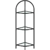 Usorteret Eckregal 3 Ebenen mit Ablagen aus Hartglas LGT811B61