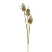 Viana Distel-Zweig Kunstblume Vereist Braun 90cm Deko Kardendistel 3 Köpfe