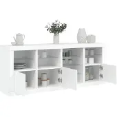 vidaXL Sideboard mit LED-Leuchten Weiß 164x37x67 cm