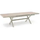 Oviala Ausziehbarer Gartentisch aus Aluminium und Keramik Cremefarbe - Tivoli